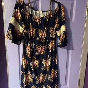 Love delirious xl maternity dress navy blue floral print